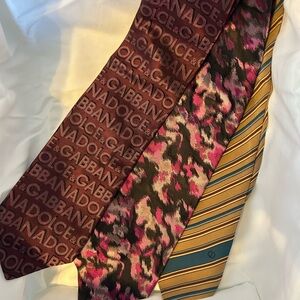 Patterned Silk Tie Set including Missoni and Dolce and Gabbana